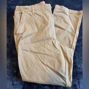 NWOT Old Navy Chinos Khaki / Sz L / Cinch Waist / Crop Length